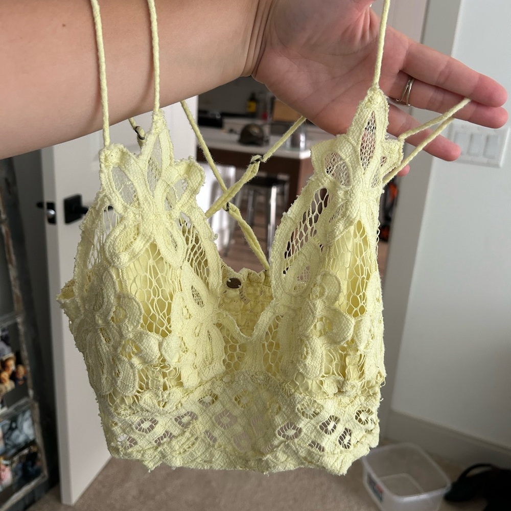Free people Lace Bralette Cami in Yellow
